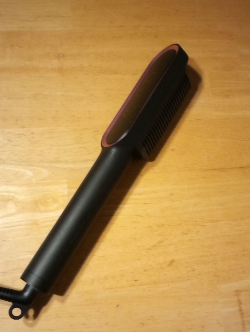 Black and Pink Electric Hair Straightening Brush Tymo